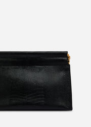 Small Leather Clutch with Chain - Black - CO Collections